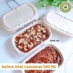 Bagasse Lunch Box Oval 500 ML u2013 Kotak Makan Ramah Lingkungan