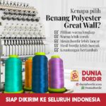Great Wall Thread Benang Bordir Polyester 120D/2 u2013 5000 Meter untuk Bordir Manual & Mesin High Speed