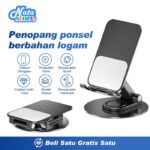 Natastore Phone Stand Holder u2013 Dudukan Ponsel Folding 360u00b0 Rotasi, Kokoh & Portabel
