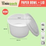 Paper Bowl 800ml dengan Tutup u2013 Ramah Lingkungan & Praktis