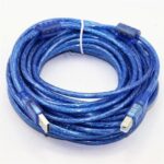 Kabel USB Printer 10M Biru Transparan dengan Teknologi Bola Penguat untuk Transfer Data Super Stabil