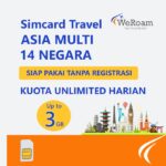 Weroam Travel Sim Card Asia Multi 14 Negara Unlimited Data Internet