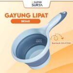 Gayung Lipat Elastis Silikon Portable Serbaguna Wadah Mandi Cuci
