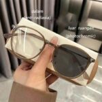 Kacamata Photochromic Anti Radiasi Bingkai Bulat Gaya Fashion Computer Glasses Wanita Pria