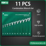 Kunci Ring Pas Set 11 Pcs ISKU CR-V untuk Pekerjaan Profesional