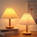 Lampu Meja Minimalis Retro Pleated – Penerangan Elegan untuk Ruangan Anda