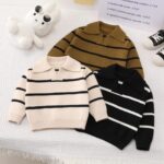 Polo Sweater Stripe Korean Style untuk Anak Usia 1-8 Tahun