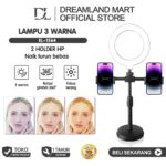 DL Ring Light 16cm dengan Tripod + 2 Holder HP u2013 Solusi Pencahayaan Terbaik untuk Konten Kreatormu