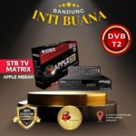 Set Top Box (STB) Receiver Matrix Apple DVB-T2 TV Digital HD Merah