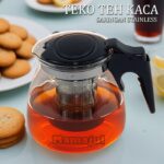 Teko Teh Kaca Dengan Saringan 900 Ml