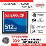 Compact Flash 512 Mb Sandisk u2013 Memory Card CF untuk Kamera Digital & Perangkat Industri