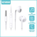 Kivee Wired Headset Original – In-ear Earphone Universal 3.5mm Android – Putih Colokan Merah