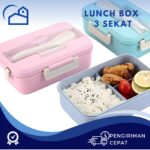 Lunch Box 3 Sekat Wheat Straw u2013 Bebas Plastik Berbahaya, Ramah Lingkungan!