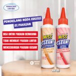 Miss Clean Penghilang Noda Luntur Karat Jamur Tinta Pakaian Cairan 100ml Untuk Baju Putih & Berwarna