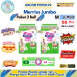 Popok Bayi Merries Good Skin Jumbo – Paket Hemat 2&3 Ball untuk Ukuran M, L, XL