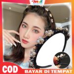 Bando Fashion Korea 2in1 Jepit Pola Mutiara Kristal Wanita