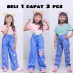 Paket Hemat 100 Ribu Dapat 3 Celana Kulot Anak Perempuan Usia 5-15 Tahun