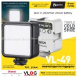 Ulanzi VL49 LED Built-in Battery Lampu Studio Video Light HP / 2Gen W49
