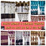 Paket Hemat 1 Dan 4 Lembar Gorden Smokring 10 Lobang L 110 X T 220 Katun Kain